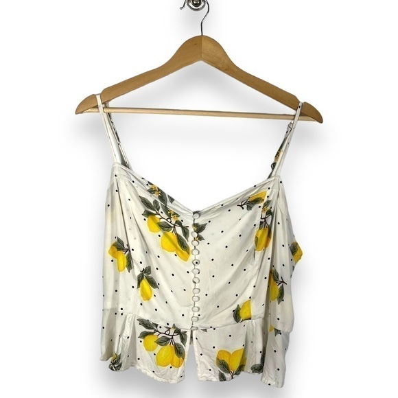 4 for $20 SALE! Forever 21 Lemon Print Cropped Sweetheart Neckline Cami, Size 3X - Picture 2 of 10